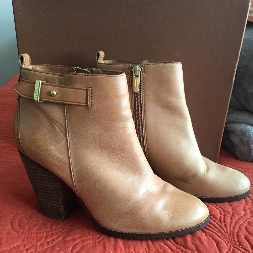 Coach Booties Saddle Tan Sz 6.5